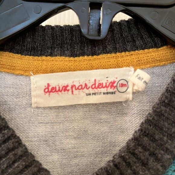 DEUX PAR DEUX Boys Pullover Sweater Like a Viking Gray Wool Angora SZ 18 Months - Picture 8 of 11